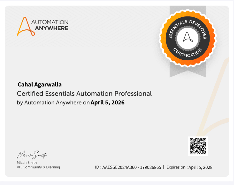 Certified Essentials Automation Professional